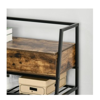 Μεταλλικός Πάγκος Αποθήκευσης Παπουτσιών με 1 Ράφι 90 x 37 x 60 cm ...