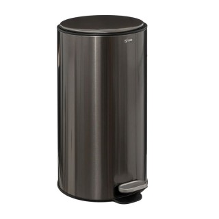 Μεταλλικός Κάδος Απορριμμάτων από Ανοξείδωτο Ατσάλι 30 Lt Black Ino...