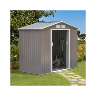Μεταλλική Αποθήκη Κήπου 213 x 127 x 185 cm Χρώματος Γκρι Outsunny 8... Μεταλλική Αποθήκη Κήπου 213 x 127 x 185 cm Χρώματος Γκρι Outsunny 8...