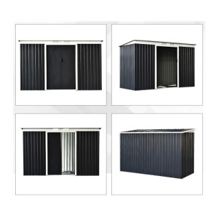 Μεταλλική Αποθήκη Κήπου από Γαλβανισμένο Ατσάλι 280 x 130 x 172 cm ...