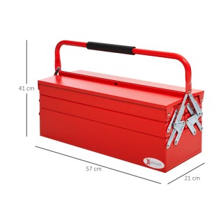 Μεταλλική Εργαλειοθήκη 5 Θέσεων 57 x 21 x 41 cm Χρώματος Κόκκινο DU...