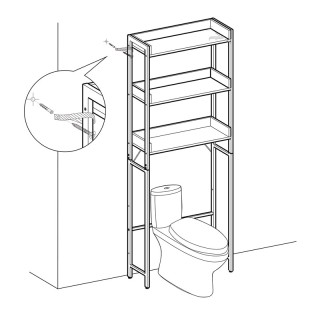Μεταλλική Εταζέρα Μπάνιου με 3 Ράφια 63 x 25 x 165 cm VASAGLE BTS00... Μεταλλική Εταζέρα Μπάνιου με 3 Ράφια 63 x 25 x 165 cm VASAGLE BTS00...