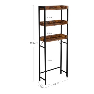 Μεταλλική Εταζέρα Μπάνιου με 3 Ράφια 63 x 25 x 165 cm VASAGLE BTS00... Μεταλλική Εταζέρα Μπάνιου με 3 Ράφια 63 x 25 x 165 cm VASAGLE BTS00...