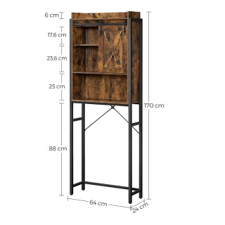 Μεταλλική Εταζέρα Μπάνιου με 4 Ράφια και 1 Ντουλάπι 64 x 24 x 171 c... Μεταλλική Εταζέρα Μπάνιου με 4 Ράφια και 1 Ντουλάπι 64 x 24 x 171 c...