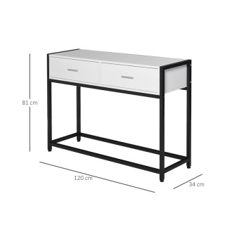 Μεταλλική Κονσόλα με 2 Συρτάρια 120 x 34 x 81 cm HOMCOM 837-099 Μεταλλική Κονσόλα με 2 Συρτάρια 120 x 34 x 81 cm HOMCOM 837-099