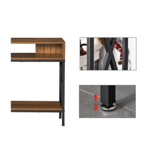 Μεταλλική Κονσόλα με 3 Ράφια 120 x 23.5 x 75 cm Χρώματος Καφέ HOMCO... Μεταλλική Κονσόλα με 3 Ράφια 120 x 23.5 x 75 cm Χρώματος Καφέ HOMCO...