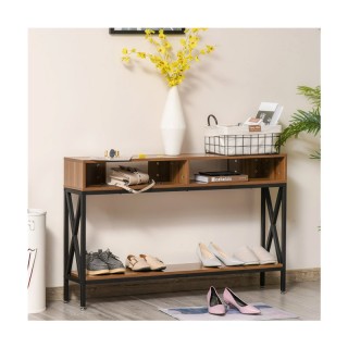 Μεταλλική Κονσόλα με 3 Ράφια 120 x 23.5 x 75 cm Χρώματος Καφέ HOMCO... Μεταλλική Κονσόλα με 3 Ράφια 120 x 23.5 x 75 cm Χρώματος Καφέ HOMCO...
