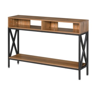 Μεταλλική Κονσόλα με 3 Ράφια 120 x 23.5 x 75 cm Χρώματος Καφέ HOMCO... Μεταλλική Κονσόλα με 3 Ράφια 120 x 23.5 x 75 cm Χρώματος Καφέ HOMCO...