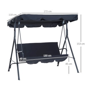 Μεταλλική Κούνια Εξωτερικού Χώρου με Κεκλιμένη Οροφή 172 x 110 x 15... Μεταλλική Κούνια Εξωτερικού Χώρου με Κεκλιμένη Οροφή 172 x 110 x 15...