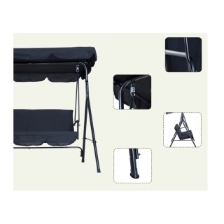 Μεταλλική Κούνια Εξωτερικού Χώρου με Κεκλιμένη Οροφή 172 x 110 x 15... Μεταλλική Κούνια Εξωτερικού Χώρου με Κεκλιμένη Οροφή 172 x 110 x 15...