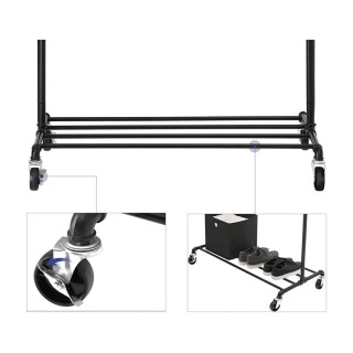 Μεταλλική Κρεμάστρα Ρούχων Δαπέδου 130 x 198 x 49 cm με Ρόδες Songm...