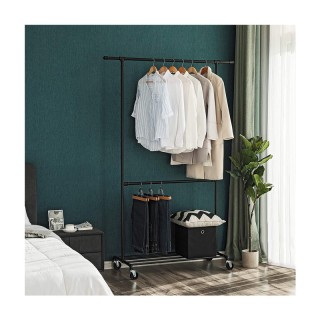 Μεταλλική Κρεμάστρα Ρούχων Δαπέδου 130 x 198 x 49 cm με Ρόδες Songm...