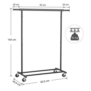 Μεταλλική Κρεμάστρα Ρούχων Δαπέδου Βαρέως Τύπου 92 - 132 x 45.4 x 1...