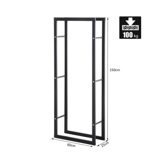 Μεταλλική Ξυλιέρα Τζακιού 60 x 25 x 150 cm HOMCOM 820-148 Μεταλλική Ξυλιέρα Τζακιού 60 x 25 x 150 cm HOMCOM 820-148