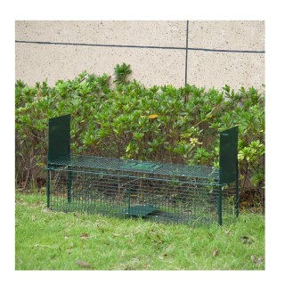 Μεταλλική Παγίδα - Κλουβί Ζώων με 2 Πόρτες 100 x 25 x 28 cm PawHut ...