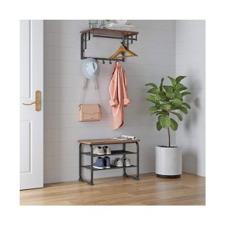 Μεταλλική Παπουτσοθήκη με 2 Ράφια και Πάγκο 66 x 30 x 45 cm VASAGLE... Μεταλλική Παπουτσοθήκη με 2 Ράφια και Πάγκο 66 x 30 x 45 cm VASAGLE...