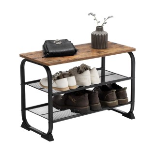 Μεταλλική Παπουτσοθήκη με 2 Ράφια και Πάγκο 66 x 30 x 45 cm VASAGLE...