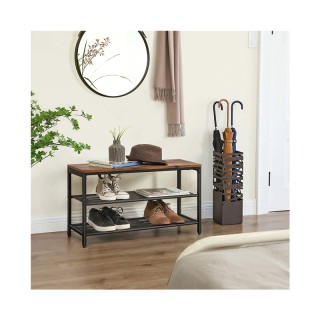 Μεταλλική Παπουτσοθήκη με 2 Ράφια και Πάγκο 80 x 30 x 44.5 cm VASAG...