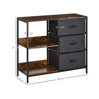 Μεταλλική Συρταριέρα με 3 Υφασμάτινα Συρτάρια και 2 Ράφια 80 x 29 x... Μεταλλική Συρταριέρα με 3 Υφασμάτινα Συρτάρια και 2 Ράφια 80 x 29 x...