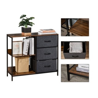 Μεταλλική Συρταριέρα με 3 Υφασμάτινα Συρτάρια και 2 Ράφια 80 x 29 x... Μεταλλική Συρταριέρα με 3 Υφασμάτινα Συρτάρια και 2 Ράφια 80 x 29 x...