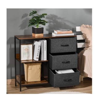 Μεταλλική Συρταριέρα με 3 Υφασμάτινα Συρτάρια και 2 Ράφια 80 x 29 x... Μεταλλική Συρταριέρα με 3 Υφασμάτινα Συρτάρια και 2 Ράφια 80 x 29 x...