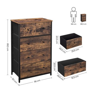 Μεταλλική Συρταριέρα με 5 Συρτάρια 56 x 30 x 89.3 cm Songmics LGS45H Μεταλλική Συρταριέρα με 5 Συρτάρια 56 x 30 x 89.3 cm Songmics LGS45H