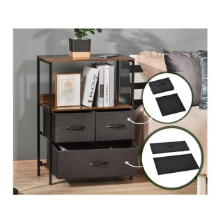 Μεταλλική Συρταριέρα με 3 Υφασμάτινα Συρτάρια και 1 Ράφι 58 x 29 x ...