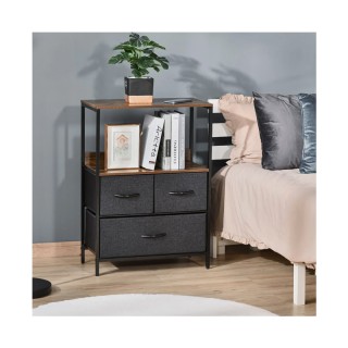 Μεταλλική Συρταριέρα με 3 Υφασμάτινα Συρτάρια και 1 Ράφι 58 x 29 x ...