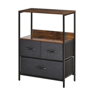 Μεταλλική Συρταριέρα με 3 Υφασμάτινα Συρτάρια και 1 Ράφι 58 x 29 x ...