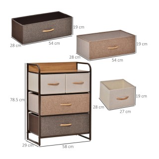 Μεταλλική Συρταριέρα με 4 Υφασμάτινα Συρτάρια και 1 Ράφι 58 x 29 x ... Μεταλλική Συρταριέρα με 4 Υφασμάτινα Συρτάρια και 1 Ράφι 58 x 29 x ...