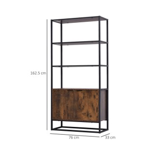 Μεταλλική Βιβλιοθήκη με 3 Ράφια και 1 Ντουλάπι 76 x 33 x 162.5 cm H... Μεταλλική Βιβλιοθήκη με 3 Ράφια και 1 Ντουλάπι 76 x 33 x 162.5 cm H...