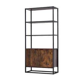 Μεταλλική Βιβλιοθήκη με 3 Ράφια και 1 Ντουλάπι 76 x 33 x 162.5 cm H...