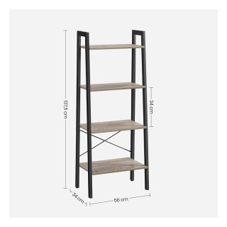 Μεταλλική Βιβλιοθήκη με 4 Ράφια 56 x 34 x 137.5 cm Χρώματος Γκρι VA... Μεταλλική Βιβλιοθήκη με 4 Ράφια 56 x 34 x 137.5 cm Χρώματος Γκρι VA...