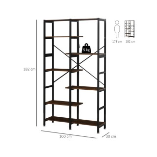 Μεταλλική Βιβλιοθήκη με 6 Ράφια 100 x 30 x 182 cm HOMCOM 838-048 Μεταλλική Βιβλιοθήκη με 6 Ράφια 100 x 30 x 182 cm HOMCOM 838-048