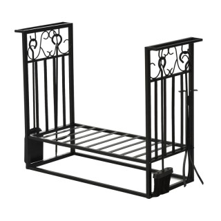 Μεταλλική Ξυλιέρα Τζακιού με Αξεσουάρ 75 x 30 x 60 cm HOMCOM 842-163