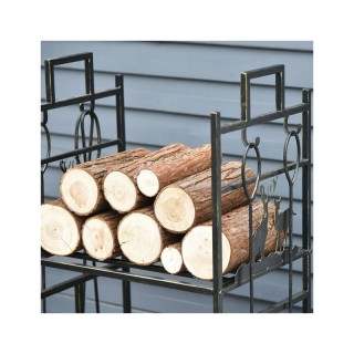 Μεταλλική Ξυλιέρα Τζακιού με Αξεσουάρ Outsunny 842-152 Μεταλλική Ξυλιέρα Τζακιού με Αξεσουάρ Outsunny 842-152