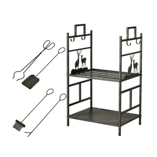 Μεταλλική Ξυλιέρα Τζακιού με Αξεσουάρ Outsunny 842-152 Μεταλλική Ξυλιέρα Τζακιού με Αξεσουάρ Outsunny 842-152