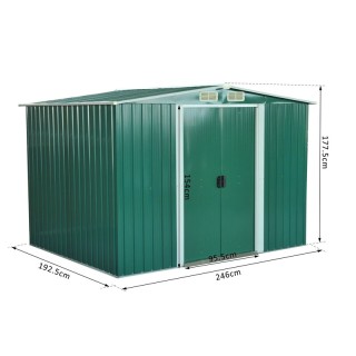 Μεταλλική Αποθήκη Κήπου από Ανοξείδωτο Ατσάλι 246 x 192.5 x 177.5 c... Μεταλλική Αποθήκη Κήπου από Ανοξείδωτο Ατσάλι 246 x 192.5 x 177.5 c...