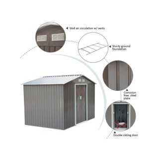 Μεταλλική Αποθήκη Κήπου από Γαλβανισμένο Ατσάλι 277 x 191 x 192 cm ...