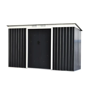 Metall-Gartenhaus aus verzinktem Stahl 280 x 130 x 172 cm ...
