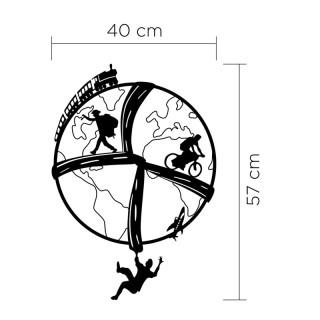 Μεταλλική Διακοσμητική Υδρόγειος Τοίχου 40 x 57 cm Shally Dogan 028...