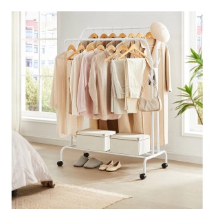 Μεταλλική Διπλή Τροχήλατη Κρεμάστρα Ρούχων Δαπέδου Βαρέως Τύπου 103...