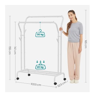 Μεταλλική Διπλή Τροχήλατη Κρεμάστρα Ρούχων Δαπέδου Βαρέως Τύπου 103... Μεταλλική Διπλή Τροχήλατη Κρεμάστρα Ρούχων Δαπέδου Βαρέως Τύπου 103...