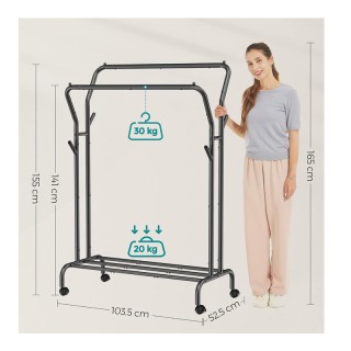 Μεταλλική Διπλή Τροχήλατη Κρεμάστρα Ρούχων Δαπέδου Βαρέως Τύπου 103... Μεταλλική Διπλή Τροχήλατη Κρεμάστρα Ρούχων Δαπέδου Βαρέως Τύπου 103...