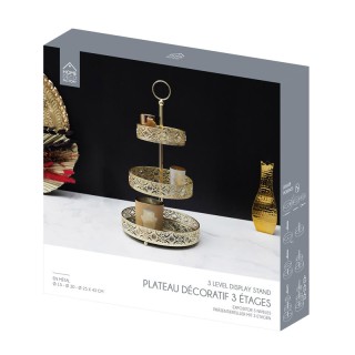 Μεταλλική Εταζέρα 3 Ορόφων 43 cm Χρώματος Χρυσό Home Deco Factory K...