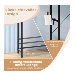 Μεταλλική Εταζέρα Μπάνιου με 4 Ράφια 64 x 24 x 172 cm Costway BA7886BN Μεταλλική Εταζέρα Μπάνιου με 4 Ράφια 64 x 24 x 172 cm Costway BA7886BN