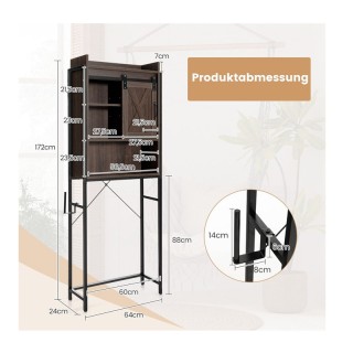 Μεταλλική Εταζέρα Μπάνιου με 4 Ράφια 64 x 24 x 172 cm Costway BA7886BN Μεταλλική Εταζέρα Μπάνιου με 4 Ράφια 64 x 24 x 172 cm Costway BA7886BN