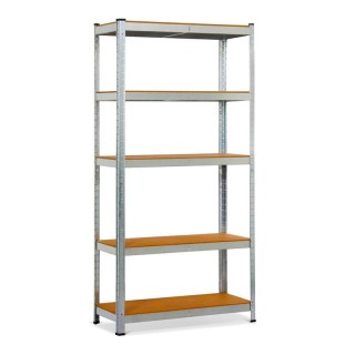 Μεταλλική Γαλβανιζέ Ραφιέρα με 5 Ξύλινα Ράφια Βαρέως Τύπου Herzberg...