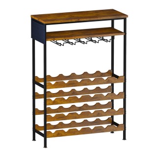 Μεταλλική Κάβα Κρασιών 24 Θέσεων με 2 Ράφια και 5 Ποτηροθήκες 66 x ...