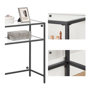 Μεταλλική Κονσόλα με 2 Γυάλινα Ράφια 100 x 35 x 80 cm VASAGLE LGT02...